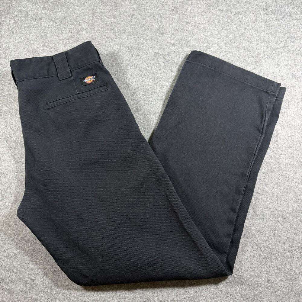 Dickies Flex Work Pants Mens 33x32 Black Slim Fit Skate Grunge Durable Mechanic